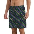 thumbnail image 2 of Kdxio Mardi Gras Strings of Beads Pattern Mens Casual Shorts - Drawstring Summer Beach Sports Shorts for Men, 2 of 9