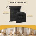 thumbnail image 4 of Millsilo 38" x 17" x 3" Indoor Tufted Rocking Chair Cushion & Seat Pad with Non-Slip Base & Secure Ties — Black, 4 of 10