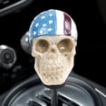 thumbnail image 4 of Palanca de cambio de cabeza de cráneo de cabeza de engranaje de modificación de personalidad (sombrero de bandera de EE. UU.) Tmvgtek Accesorios para autos y motos, 4 of 9