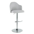 thumbnail image 4 of LumiSource Chrome Metal, Light Grey Fabric Ahoy Adjustable Barstool - Set of 2, 4 of 6