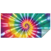 Rainbow Tie Dye Mandala Pattern Rectangle Tablecloth 60"x120",Waterproof Polyester Rectangle Table Cloth, Wipeable Spillproof Polyester Tablecloth for Dining, Camping, Indoor and Outdoor