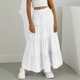 thumbnail image 4 of Vestido de Verano Midi Longitud Color Sólido Relajado Deportes Elástico de la Cintura Nudo Falda Completa para Niños, 4 of 8