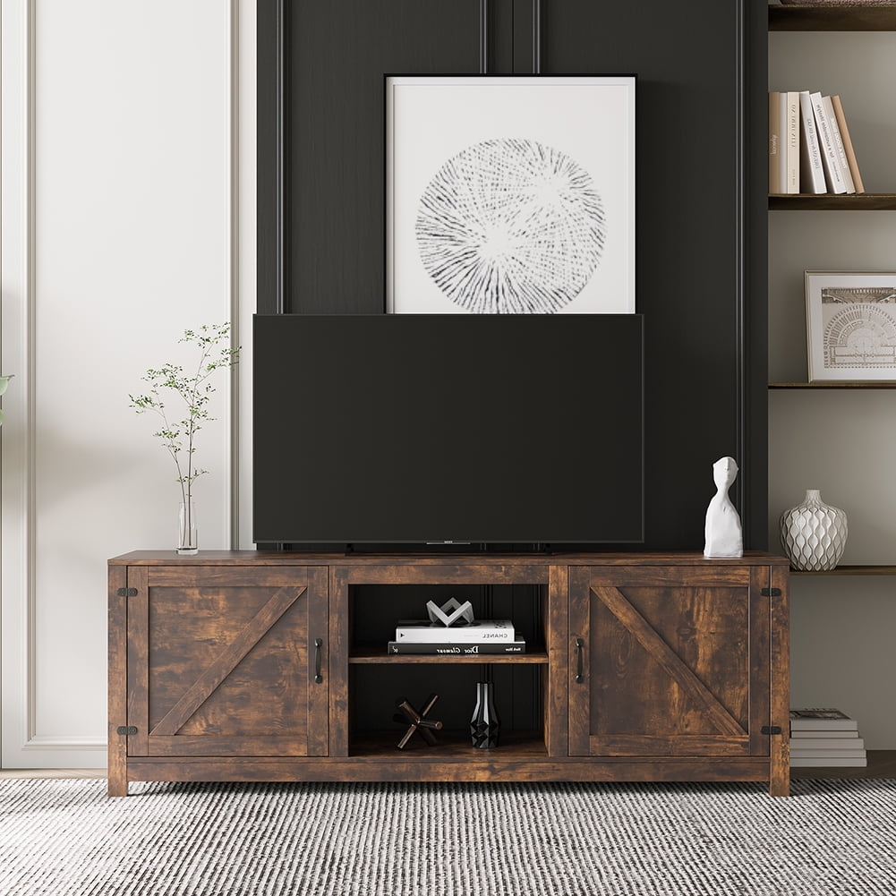 Kadyn Farmhouse TV Stand, Wood TV Cabinet with Storage, Entertainment Center TV Console for Living Room, Rustic Brown Kadyn Farmhouse TV Stand, Wood TV Cabinet with Storage, Entertainment Center TV Console for Living Room, Rustic Brown