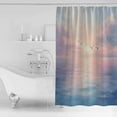 thumbnail image 4 of 72x78 Inch Shower Curtain Ocean Seagull Bathroom Decor Waterproof Fabric Bathtub Bath Curtains Decorative Pink Blue Sunset Clouds Gradient Landscape Extra Long Shower Curtain Set with Hooks, 4 of 6