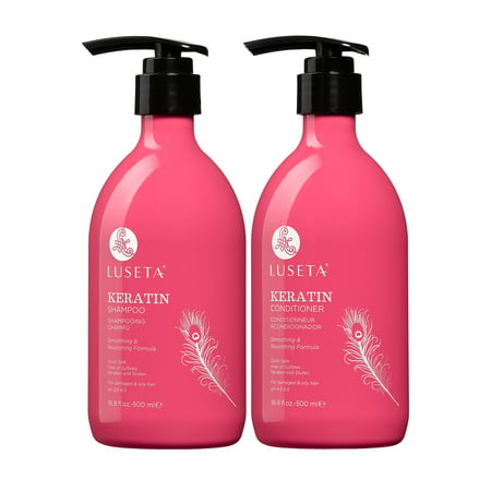 Luseta Keratin Smooth Shampoo & Conditioner Set 2 x 16.9oz for Straight & Wavy