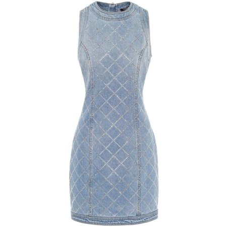 Embellished Denim Mini Dress