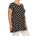 thumbnail image 2 of Women's Plus Size Side Pockets Polka Dot Short Sleeves Relaxed Tunic Tee Top, 2 of 4