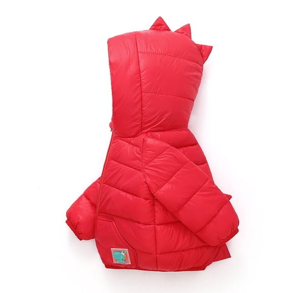 Kids Girls Winter Coat Hooded Jacket Thicken Windproof Zipper Warm Winter Coats Kids Little Boys Girls Clothes 4-5 Years