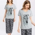thumbnail image 2 of Women's Sleepwear Tops with Capri Pants Pajama Sets, 2 of 4