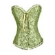 thumbnail image 2 of Corsé floral para mujer, corsés góticos con bordado en espiral, varillas de acero, satén, steampunk. verde, 2 of 9