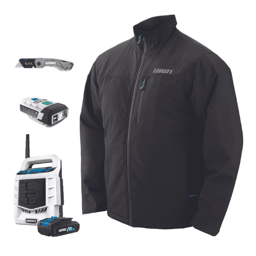 HART 20Volt Camping Set, Larger Heated Jacket, Radio, and Inverter (1