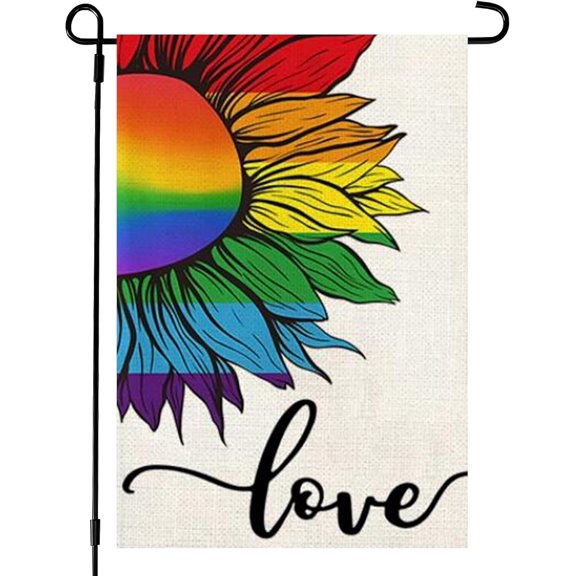 Welcome Rainbow Festival Love is Love Garden Flag 12.5x18in, Home Outdoor Patio Gay Pride Month Garden Flag Decoration -A