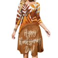 thumbnail image 1 of Feliz día de acción de gracias vestido acampanado vestido de cuello cuadrado elegante vestido estampado de moda femenina feliz día de acción de gracias feliz, 1 of 6