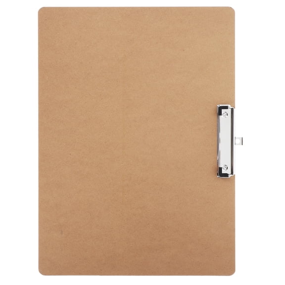 Supvox 1Pc A3 Writing Clipboard with Metal Clip Khaki Wood Clipboard for Office