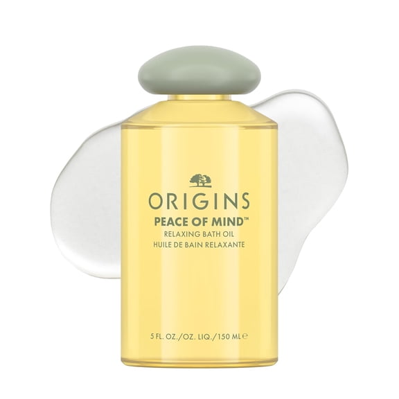 Origins Peace of Mind Relaxing Bath Oil | Softens & Nourishes | with Peppermint, Basil, & Eucalyptus Aromatherapy Essential Oils, 5 Fl Oz