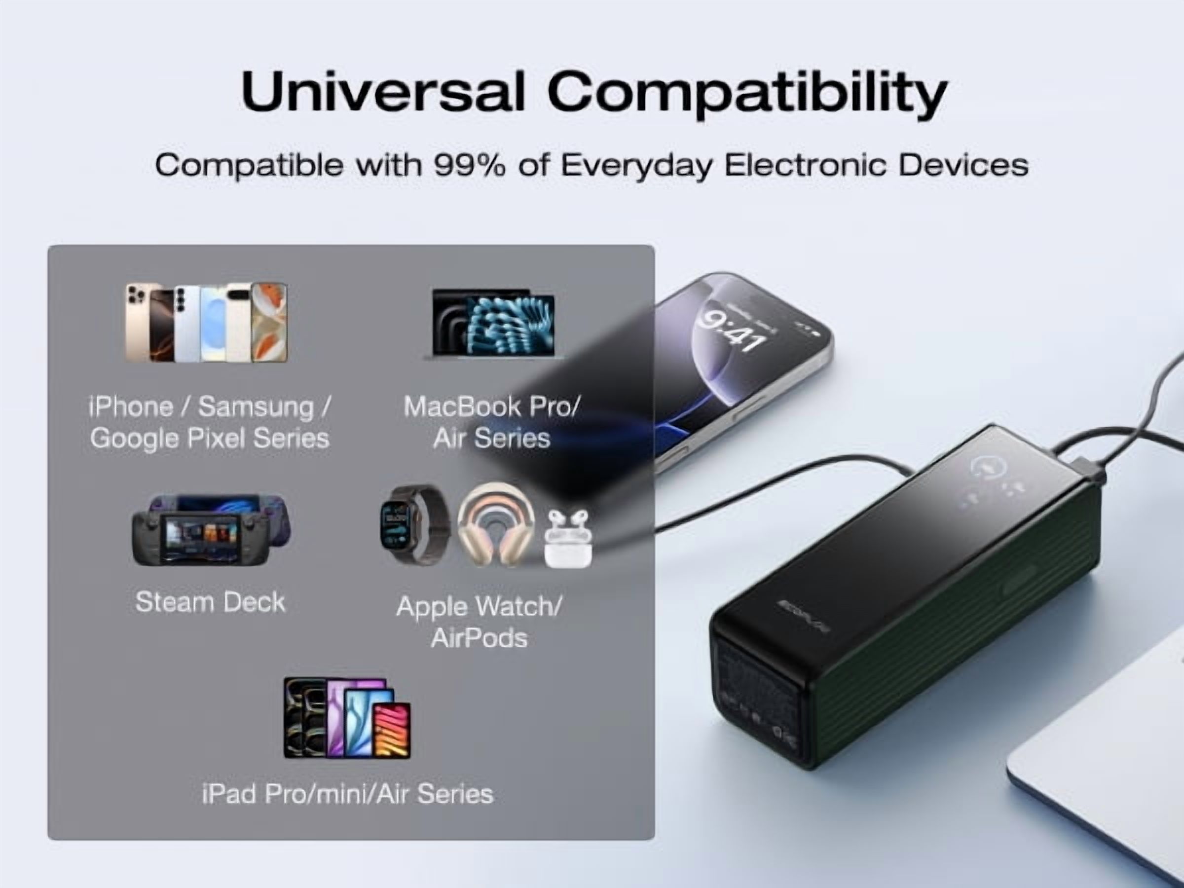 EF EcoFlow Rapid Power Bank 25,000mAh, 170W Portable Charger with Dual 140W USB-C Ports for Multi-Device Charging, Smart TFT Screen, Compatible with iPhone Series, Samsung, Laptop and More (Green)