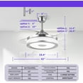 thumbnail image 5 of BAYSQUIRREL Retractable Bluetooth Ceiling Fan with Light and Speaker, Flush Mount Ceiling Fans,RGB-LED 6 Speed Reversible Modern Invisible Ceiling Fans,Remote and APP Control, 5 of 7