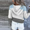 thumbnail image 4 of Jinhomg Womens Quarter Button Up Sweatshirt Fashion Long Sleeve Color Block Hoodies Fall Lightweight Comfort Pullover Top with Pocket Limited Time Deal Gray L, 4 of 6