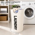 thumbnail image 6 of Tripumer 2 Pack Laundry Hamper, 90L Collapsible Large Dirty Clothes Basket with Handles for Bedroom Dorm, Gray & Beige, 6 of 8