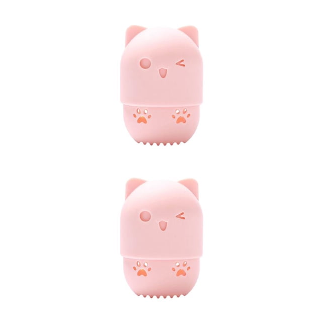 Destyer Chat en Forme d'Éponges dans l'Ordre Lavable et Réutilisable Boîte de Rangement pour la Maison Rose 2Set