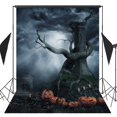 thumbnail image 1 of XDDJA Polyester Fabric 5x7ft Halloween Pumpkin Horror Nights Costume Party Masquerade Series Photo Backdrops Studio Background Studio Props, 1 of 2