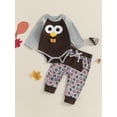 thumbnail image 2 of Suealasg Baby Boy Girl Thanksgiving Outfit 2Pcs Newborn Spring Fall Clothing 3 6 12 18 Months Infant Long Sleeve Turkey Print Romper + Letter Print Pants Long Set, 2 of 8