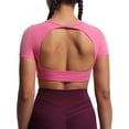 thumbnail image 4 of Aoxjox Tops cortos de manga corta para mujer Clarissa Hollow Back entrenamiento Crop camiseta Top, 4 of 4