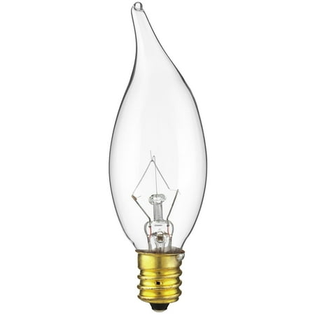 Sunlite Flame Tip Chandelier Incandescent Bulb Candelabra Base E12 Sunlite Flame Tip Chandelier Incandescent Bulb Candelabra Base E12 10 Watt