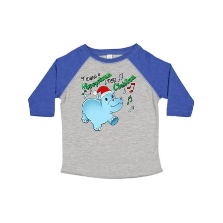 

Inktastic I Want a Hippopotamus for Christmas Hippo in Santa Hat Gift Toddler Boy or Toddler Girl T-Shirt