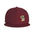 thumbnail image 3 of DouZhe Flat Brim Cap Snapback Hat, Halloween Sugar Skull Prints Adjustable Red Adult Baseball Cap, 3 of 6