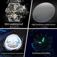 thumbnail image 6 of OLEVS Automatic Watches for Men Luxury Dress Waterproof Self Winding Mechanical Moon Phase Chronograph Stainless Steel Luminous Diamond Date Skeleton Tourbillon Wristwatch for Men Reloj Para Hombre, 6 of 15