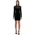 thumbnail image 2 of Self Esteem Juniors Crushed Velvet Mock Neck Bodycon Dress, 2 of 5