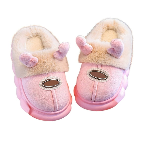 Krdevn Cute Cartoon Boys Slippers for Winter Cozy and Warm Children's Indoor Footwear Toddler and Big Kid Designs,Toddler Girl Shoes,Boys Shoes,Size:6-7 Years