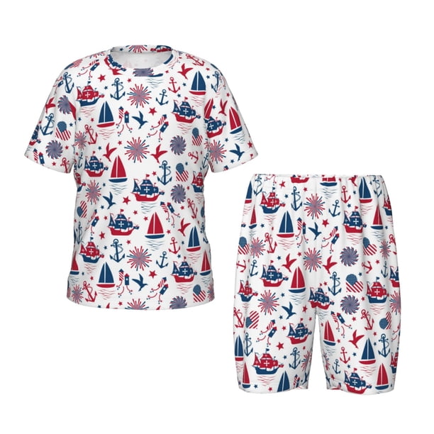 Balery Happy Columbus Day Conjunto de Pijama Infantil de Manga Corta con Estampado – Ropa de Dormir de Algodón Suave-X-Large