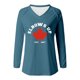 thumbnail image 3 of MHFRRA Camiseta de Manga Larga con Cuello En V y Estampado de La Bandera de Canadá para Mujer Azul Claro, 3 of 3
