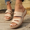 thumbnail image 2 of Orthopedic Sandals for Women with Arch Support Casual Summer Slip on Platform Slides Lightweight Cushioned Low Wedge Walking Shoes White Size 9.5, 2 of 7