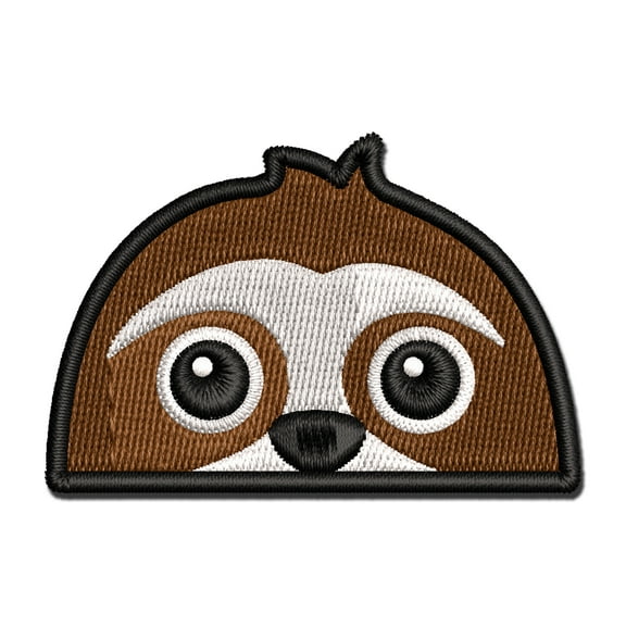 Peeking Sloth Applique Multi-Color Embroidered Iron-On Patch - 2.5 Inch Small