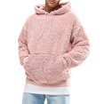 thumbnail image 1 of Men's Solid Fleece Long Sleeve Front Pocket Sweatshirt Casual Hooded Pullover Tops, 1 of 3