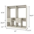 thumbnail image 3 of Sophshelter Free-Standing Walk-In Closet: Closet System 4 Drawers Shelves 2 Hanging Rods for Closet Organizers and Storage System Closet Racks and Shelving Closet Kit Grey 63"W x 15.7"D x 70.8"H, 3 of 6