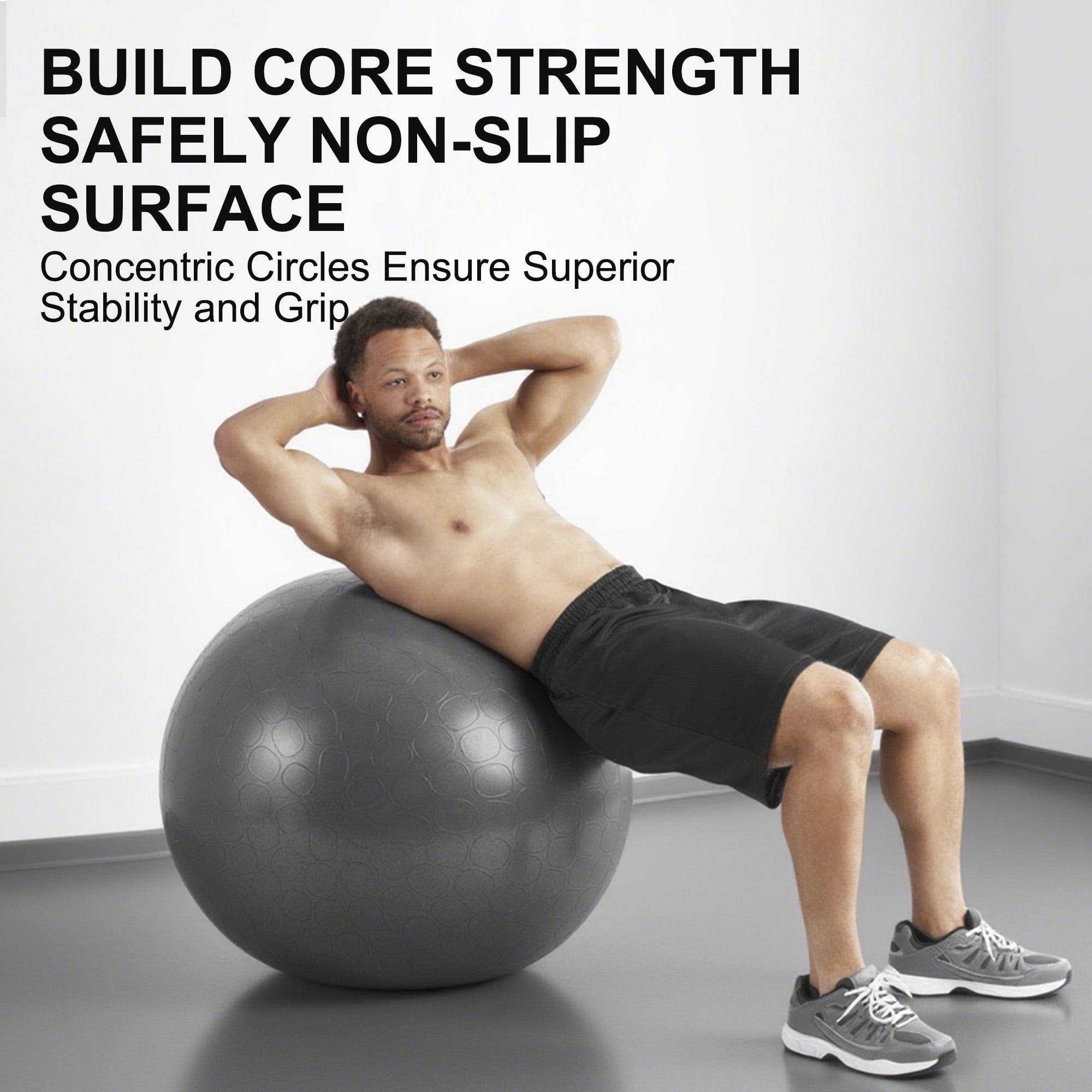 Athletic Works 75cm Exercise Yoga Ball, Anti Burst Free Air Pump for Fitness, Balance and Gym Workout