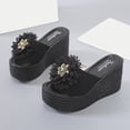 thumbnail image 5 of Womens Fashion Wedges Open Toe Knot Beach Shoes Roman Slippers Sandals Women Boots with Heels Or Wedges Women's Shoes Wedges Navy Blue, 5 of 8