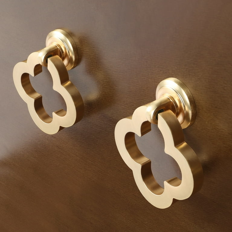 6 Pack Gold Drawer Knobs, Brushed Brass Ring Pulls, Cabinet Handles, Zinc  Alloy Hardware - Walmart.com