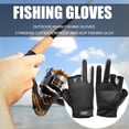 thumbnail image 2 of Guantes de pesca 3 dedos cortados impermeables antideslizantes mitones deportivos negros, 2 of 5