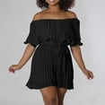 thumbnail image 5 of AherBiu Short Jumpsuits for Women off Shoulder Cape Sleeve Ruched Wide Leg Shorts Rompers Overalls, 5 of 5