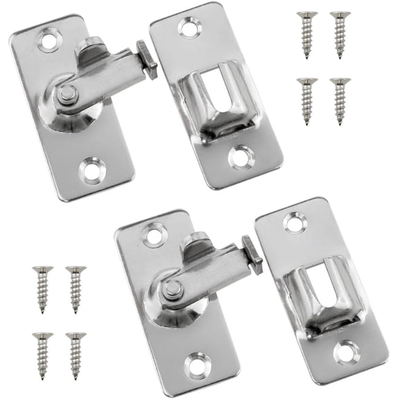 90 Degree Right Angle Door Lock Stainless Steel Safety Angle Locking Latch Sliding Screen Door Latch Sliding Door Lock with Mounting Screws