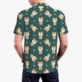 thumbnail image 3 of Balery Cute Shiba Printed Men’s Short Sleeve Polo Shirt, Midweight Men's Shirt,Golf Polo shirts -Medium, 3 of 8