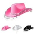 thumbnail image 3 of yunLCZ Western Cowboy Hat for Men Women Women's Hat Elegant Pendant Cowboy Hat Tassel Scarf Dating Decoration Two Piece Set for All Seasons, 3 of 4