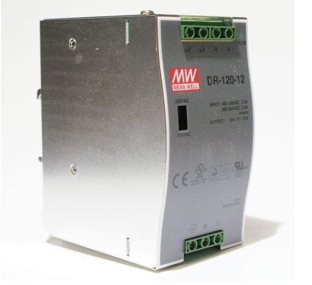 Mean Well Replacement DR-120-12 AC to DC DIN-Rail Power Supply 12V 10A 120W