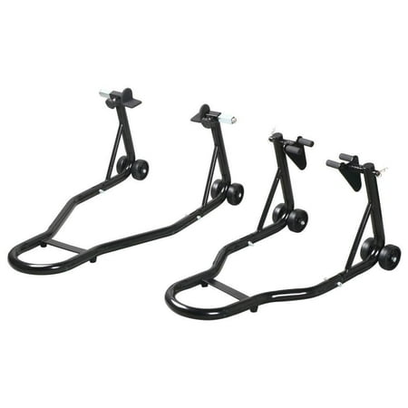 Motorcycle Swing Arm Stand Yaheetech Bike Motorcycle Front & Rear Wheel Swingarm Spool Lift Stand Paddock Stands ()