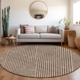 thumbnail image 5 of HomeRoots 674643 8 ft. Brown & Beige Geometric Transitional Washable Round Area Rug with UV Protection, 5 of 9